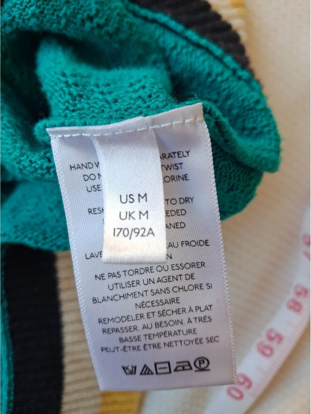 Urban Outfitters Men's M Teal Knit Polo Cardigan 100% Cotton Retro Stripe